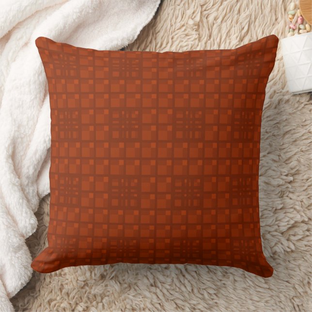 Mazipoodles 3D Square Grid Maroon Cushion (Blanket)