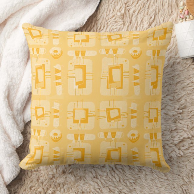 Mazipoodles Abstract Ethnic Matrix - Butterscotch Cushion (Blanket)