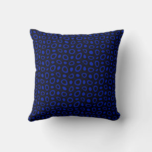 Mazipoodles Abstract Teardrops Black Electric Blue Cushion