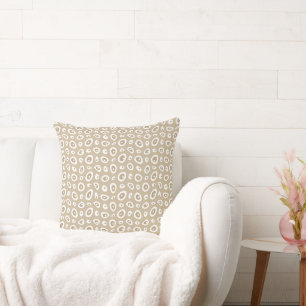 Mazipoodles Abstract Teardrops - Oatmeal White Cushion