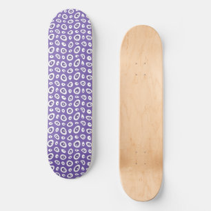 Mazipoodles Abstract Teardrops - Purple White Skateboard