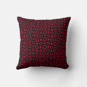 Mazipoodles Abstract Teardrops - Red Maroon Cushion