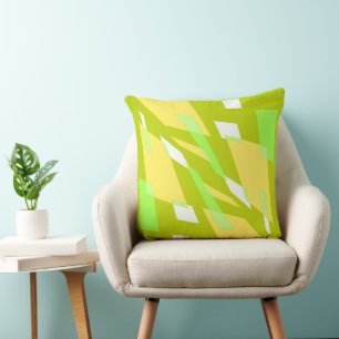 Mazipoodles Abstraction Perspective Lime Lemon Cushion