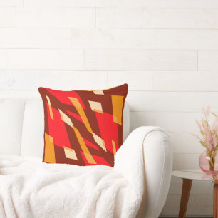 Mazipoodles Abstraction Perspective Maroon Orange Cushion