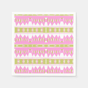 Mazipoodles Afrofuturist Pattern Pink White Green Napkin