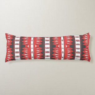 Mazipoodles Afrofuturist Pattern - Scarlet Grey Body Cushion