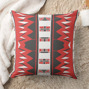 Mazipoodles Afrofuturist Pattern - Scarlet Grey Cushion