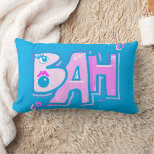 Mazipoodles Bah Humbug Love Teal Pink Lumbar Cushion