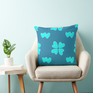 Mazipoodles Blue Hearts On Blue Cushion