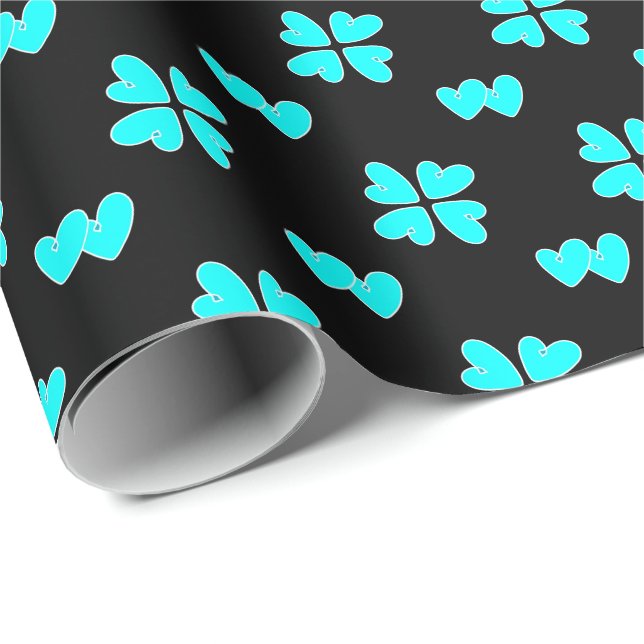Mazipoodles Blue Hearts Wrapping Paper (Roll Corner)