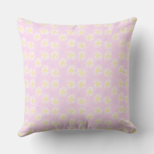 Mazipoodles Bold Daisies: Pink White Yellow Lilac Cushion