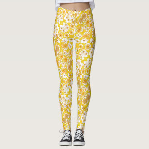 Mazipoodles Botanical Garden - Butterscotch Yellow Leggings