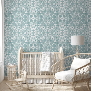 Mazipoodles Botanical Garden - Dusty Airforce Blue Wallpaper
