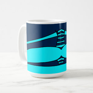 Mazipoodles Cocktail Press - Navy Turquoise  Coffee Mug
