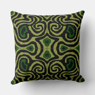 Mazipoodles Crazy Maze - Olive Black Green Cushion