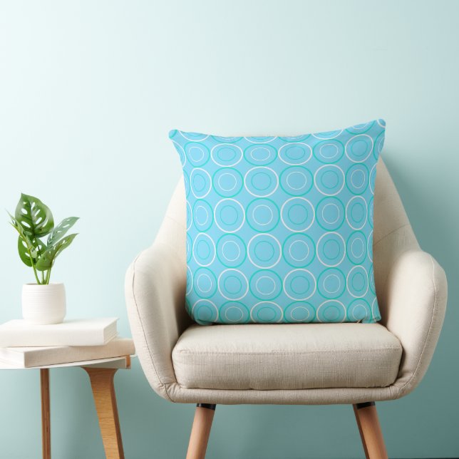 Mazipoodles Cute Circles - Bright Blue Cushion (Chair)