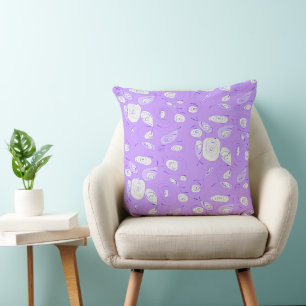 Mazipoodles Fish Roses Lilac Cushion