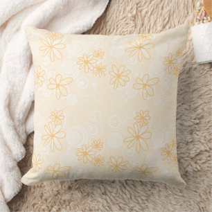 Mazipoodles Floral Bubbles - Pastel Peach White Cushion