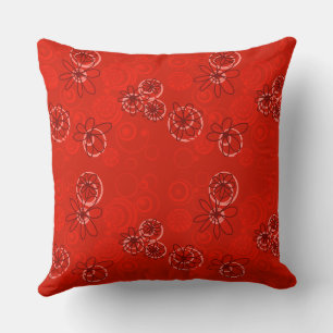Mazipoodles Floral Bubbles - Red Cushion