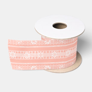MAZIPOODLES Floral Striped Ribbed Knitting 202 Satin Ribbon