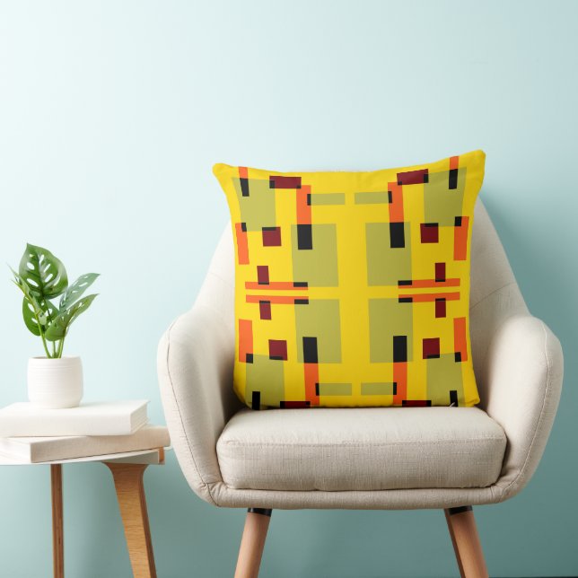 Mazipoodles Geometric Abstraction Yellow Cushion (Chair)