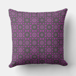Mazipoodles Grey Fuchsia Doughnuts Cushion