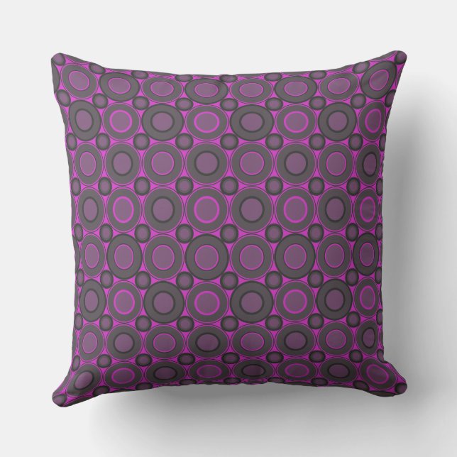 Mazipoodles Grey Fuchsia Doughnuts Cushion (Back)