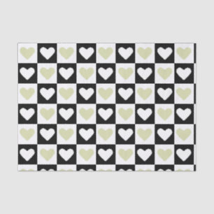Mazipoodles Hearts Abstraction Olive Green Mini Tissue Paper