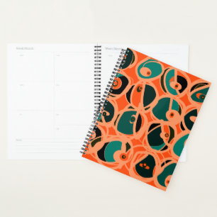MAZIPOODLES I Spy Eye Orange Teal Black Planner