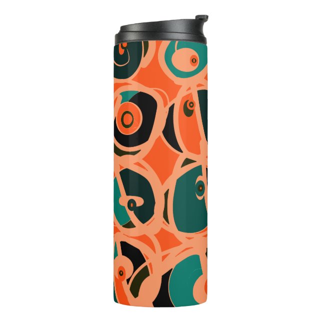 MAZIPOODLES I Spy Eye Orange Teal Black Thermal Tumbler (Rotated Left)