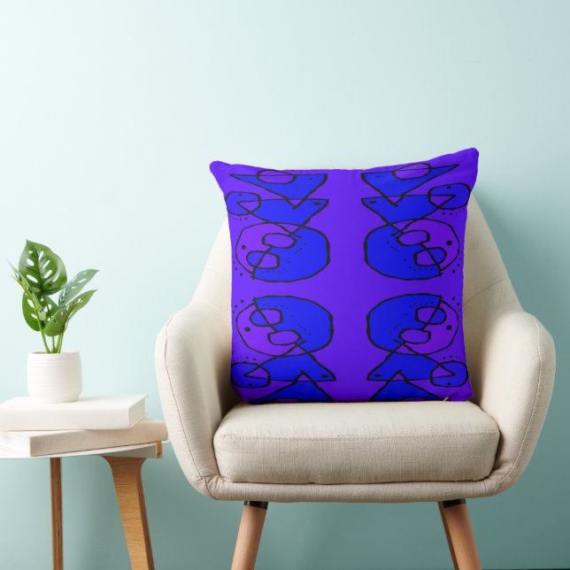 Mazipoodles In The Frame -Balanced Meal Indigo Cushion (Chair)