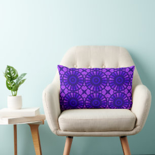 Mazipoodles Kaleidoscope S - Blue Purple Lumbar Cushion