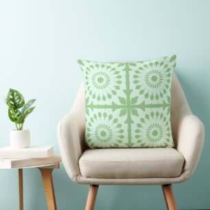 Mazipoodles Kaleidoscope Wheel A Pastel Green Mint Cushion