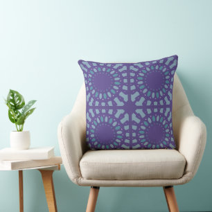 Mazipoodles Kaleidoscope Wheel K Periwinkle Blue Cushion