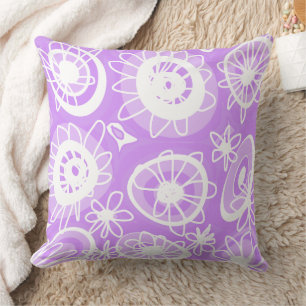 Mazipoodles Love Flowers - Lilac White Cushion