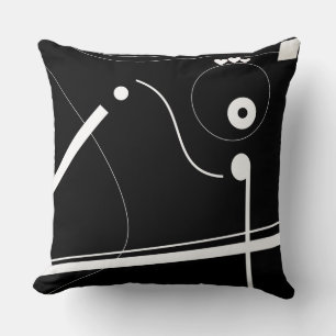 Mazipoodles Musical Composition Black White Cushion