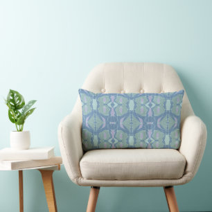 Mazipoodles Neuro Art - Dusty Mint Blue Lilac Lumbar Cushion