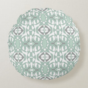 Mazipoodles Neuro Art - Dusty Mint Duck Egg Green Round Cushion