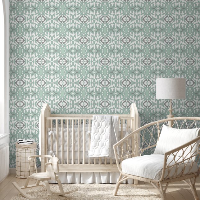 Mazipoodles Neuro Art - Dusty Mint Duck Egg Green  Wallpaper (Kids)