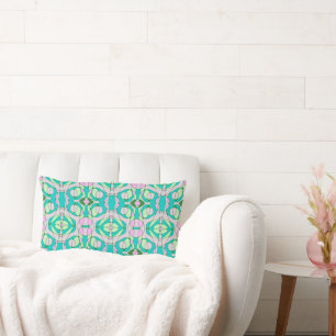 Mazipoodles Neuro Art - Dusty Teal Pink Green Lumbar Cushion