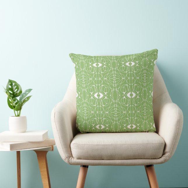 Mazipoodles Neuro Art - Green White Cushion (Chair)