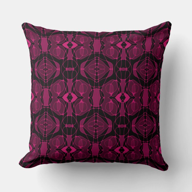 Mazipoodles Neuro Art - Magenta Black Cushion (Front)