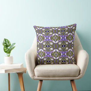 Mazipoodles Neuro Art - Olive Green Purple Cushion