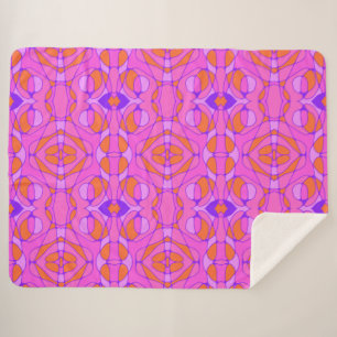 Mazipoodles Neuro Art Pink Orange Purple Sherpa Blanket