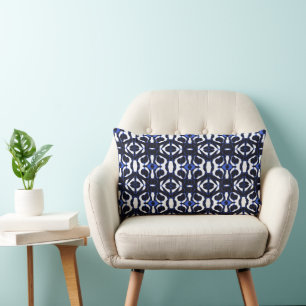 Mazipoodles Neuro Art - White Blue Black Lumbar Cushion