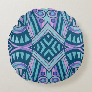 Mazipoodles New Fish Head Leaves Jazz Funk B 5 Round Cushion
