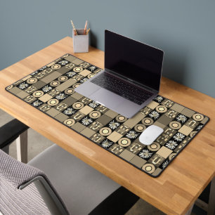 Mazipoodles Patchwork Quilt 2 Sepia Desk Mat