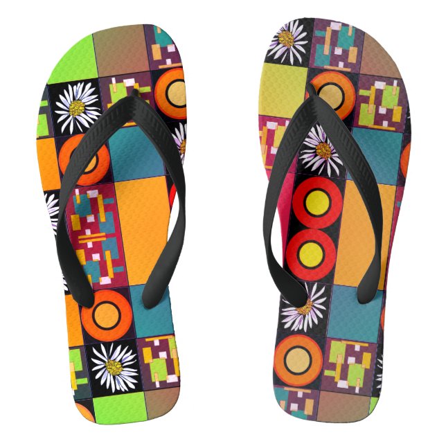 Mazipoodles Patchwork Quilt 4 Multi Thongs (Footbed)