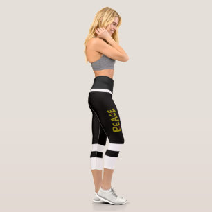 MAZIPOODLES Peace Olive Green Capri Leggings