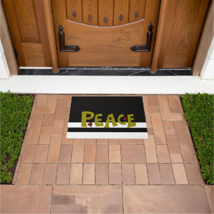 MAZIPOODLES Peace Olive Green Doormat